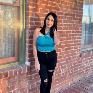 Turquoise Halter Top